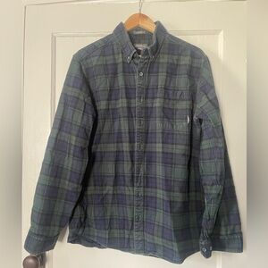 Eddie Bauer green and blue plaid button up - Tall Large